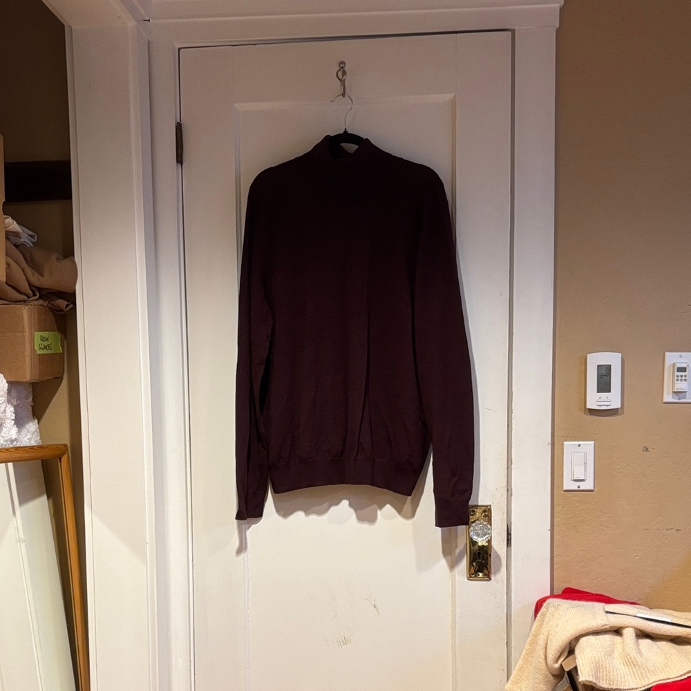 JosephAbboud burgundy Turtleneck 100% Merino Wool Sweater XXL